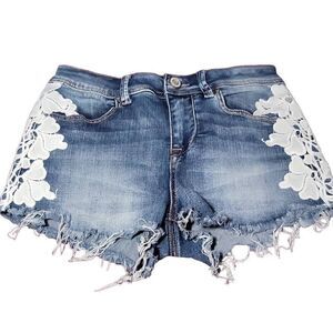 Indigo Rein jean short distressed